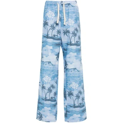 Shop Palm Angels Pants In Blue