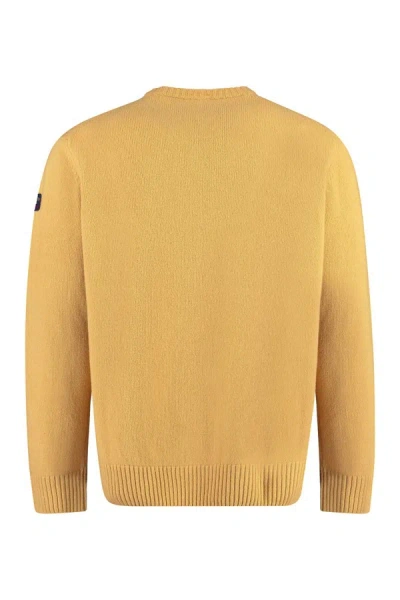 Shop Paul & Shark Crew-neck Wool Sweater In Ocher