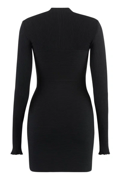 Philosophy Di Lorenzo Serafini Mini Dress With Long Sleeves And V Neckline In Black