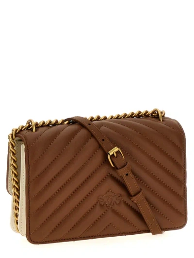 Shop Pinko 'love One Mini' Crossbody Bag In Brown