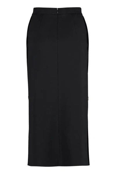 Pinko High-waisted Stretch-jersey Midi Pencil Skirt In Black