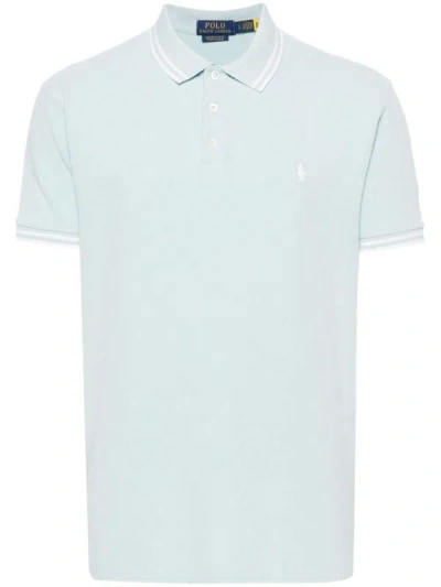 Shop Polo Ralph Lauren Polo Shirt With Striped Detail In Green
