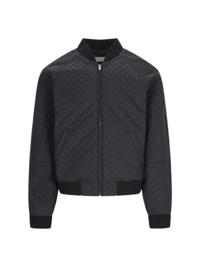 Random Identities Quilted Jacket With Ribbed Cuffs And Hem In Black