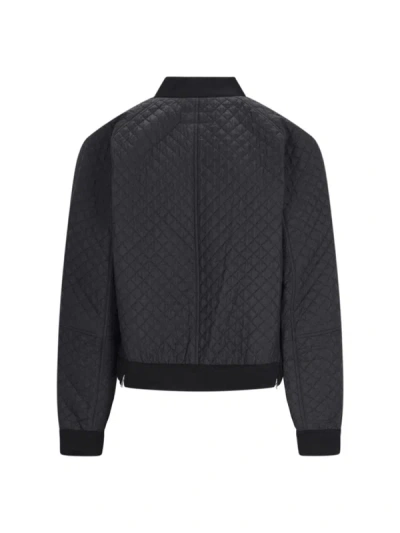 Random Identities Quilted Jacket With Ribbed Cuffs And Hem In Black
