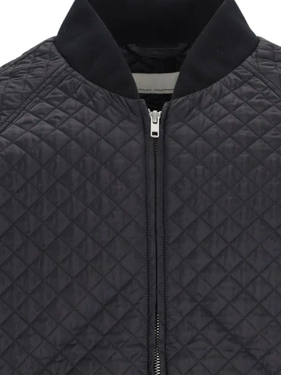 Random Identities Quilted Jacket With Ribbed Cuffs And Hem In Black