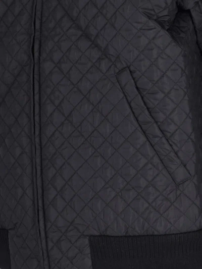 Random Identities Quilted Jacket With Ribbed Cuffs And Hem In Black
