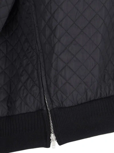 Random Identities Quilted Jacket With Ribbed Cuffs And Hem In Black