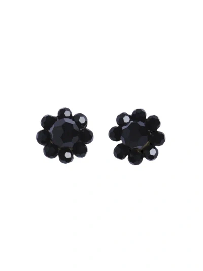 Shop Simone Rocha Mini Daisy Stud Earring Accessories In Black