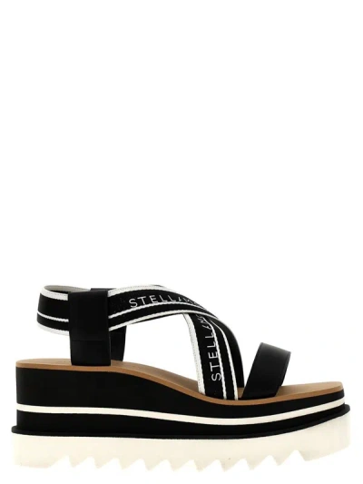 Shop Stella Mccartney Sandal 'sneak Elyse' In White/black
