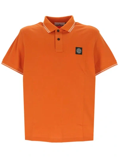 Shop Stone Island T-shirts And Polos In Orange