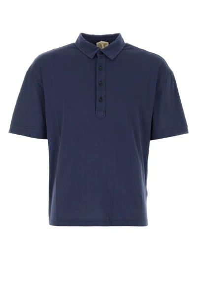 Ten C Navy Blue Cotton Polo Shirt In Blue