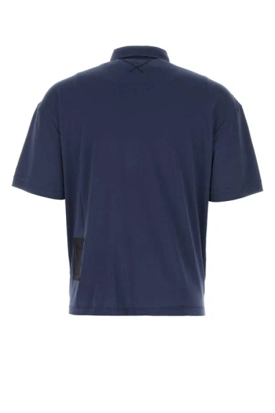 Ten C Navy Blue Cotton Polo Shirt In Blue
