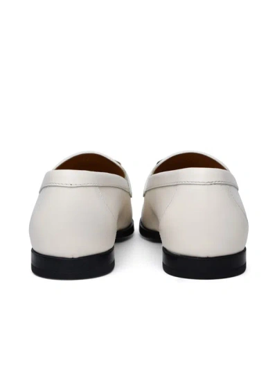Shop Tod's Cream Leather Loafers