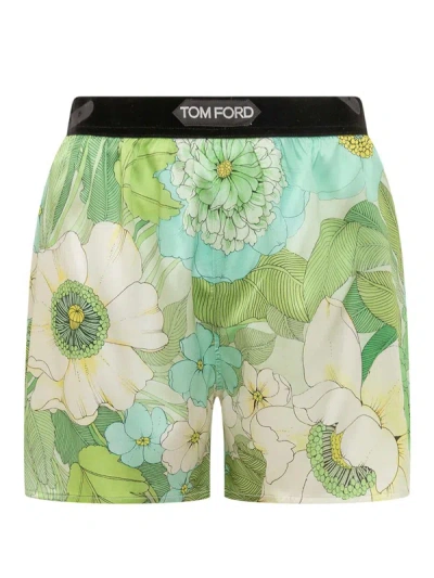 Shop Tom Ford Floral Shorts Clothing In Green