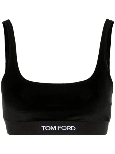 Shop Tom Ford Velvet Bralette Top Clothing In Black