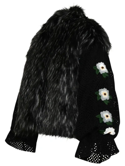 Shop Tu Lizé Grey Polyester Eco Fur Jacket
