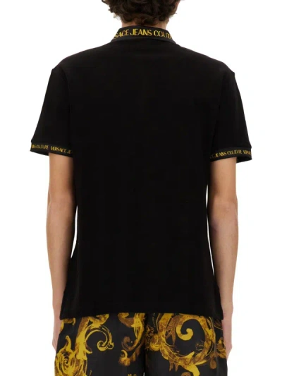 Shop Versace Jeans Couture Polo With Logo In Black