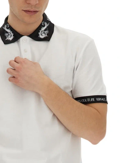 Shop Versace Jeans Couture Polo With Logo In White