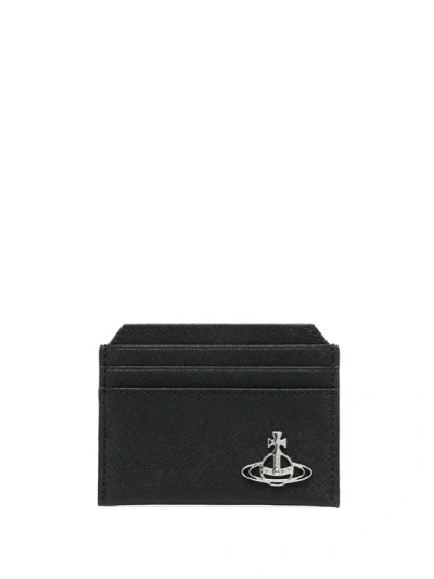 Shop Vivienne Westwood Orb Plaque Card Holder Accessories In Black