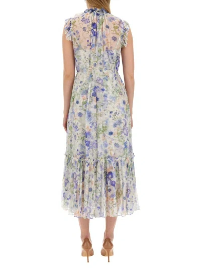 Shop Zimmermann Dress With Floral Pattern In Multicolour