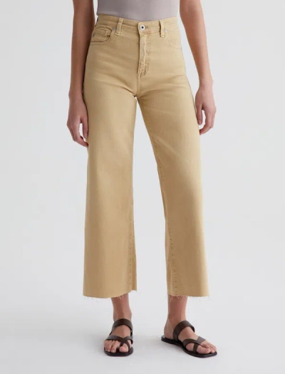 Shop Ag Jeans Saige Wide Leg Crop In Yellow