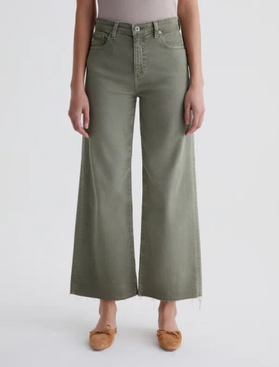 Shop Ag Jeans Saige Wide Leg Crop In Green