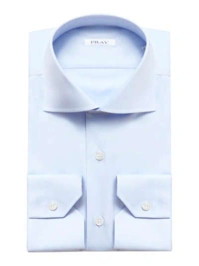Shop Fray Cotton Shirt In Blue