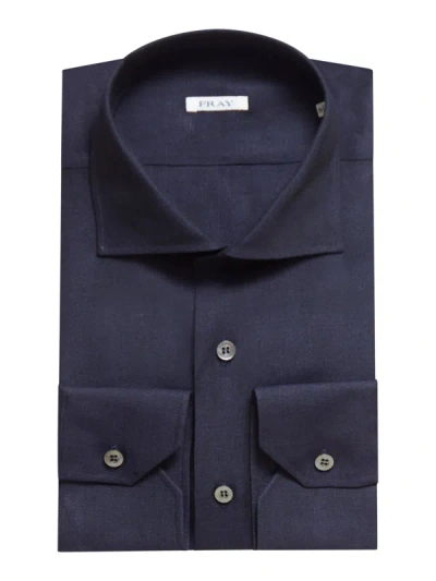 Shop Fray Shirt In Linen In Blue