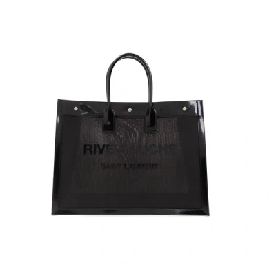 Shop Saint Laurent Rive Gauche Tote Bag In Black