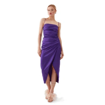 Shop Patrizia Pepe Purple Viscose Dress