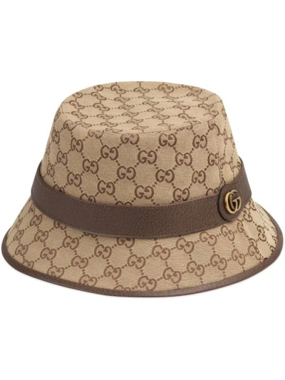 Shop Gucci Gg Supreme Fedora Hat In Brown