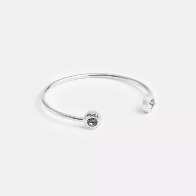 Shop Coach Outlet Open Circle Cuff In Silver