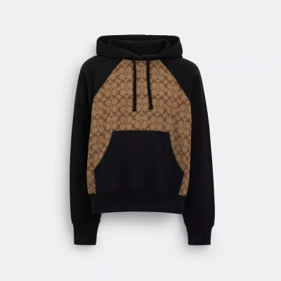 Shop Coach Outlet Signature Hoodie In Beige