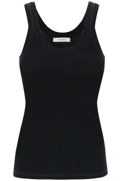 Shop Lemaire Ribbed Sleeveless Top With In Black