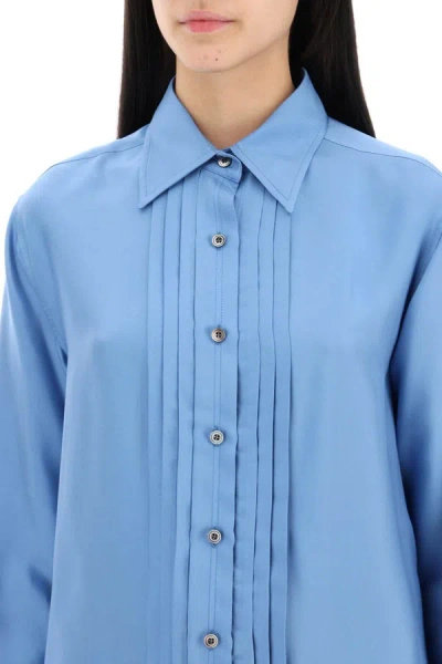 Shop Tom Ford Pleated Bib Shirt With In Blue