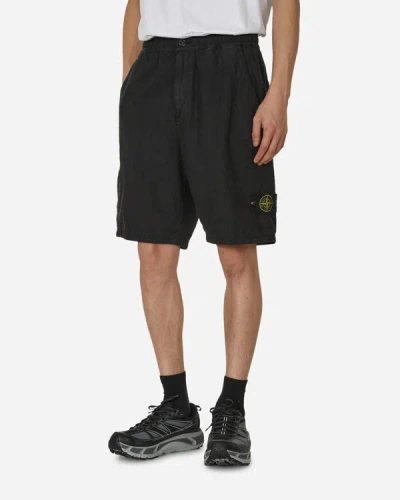 Shop Stone Island Lino Nylon Tela-tc Shorts In Black