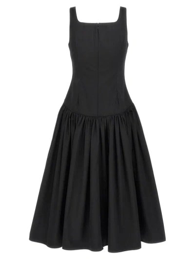 Shop Alexander Mcqueen Heart Neckline Midi Dress In Black