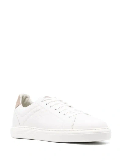 Shop Brunello Cucinelli Sneakers With Inserts In White