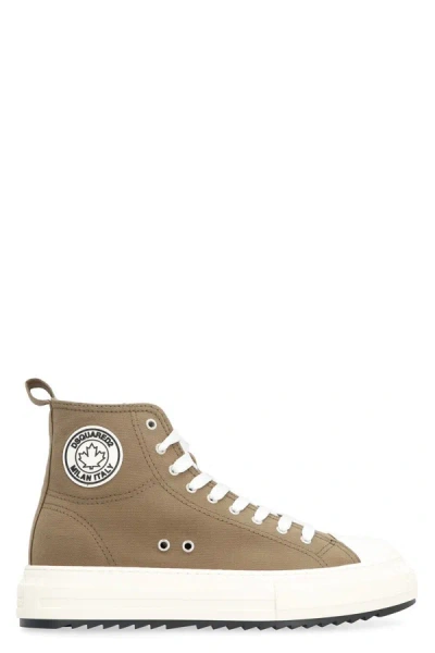 Shop Dsquared2 Canvas High-top Sneakers In Green