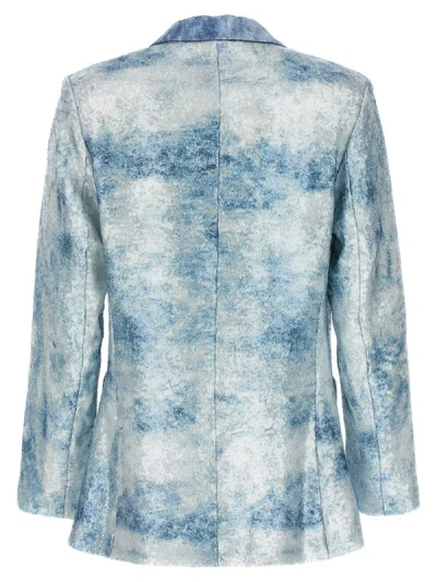 Le Twins Light Blue Single-breasted Blazer In Blue
