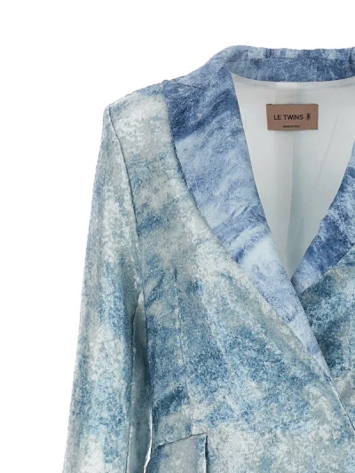 Le Twins Light Blue Single-breasted Blazer In Blue