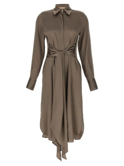 Shop Le Twins 'cervia' Dress In Brown
