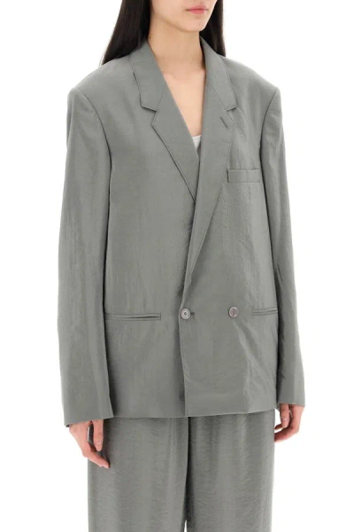 Shop Lemaire Oversized Double-bre In Grey