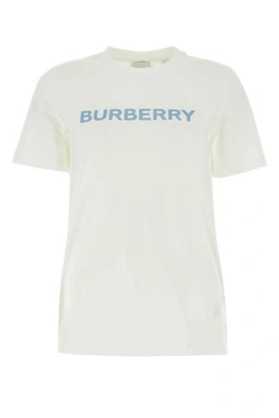 Shop Burberry T-shirts And Polos In White / Blue