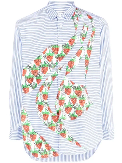 Shop Comme Des Garçons Cotton Printed Shirt In Multicolor