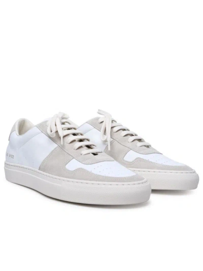 Shop Common Projects 'bball Duo' White Leather Sneakers