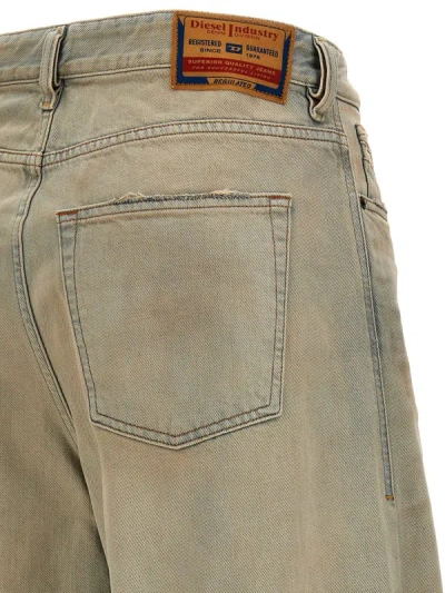 Shop Diesel Beige Faded Effect Jeans In Cotton Woman