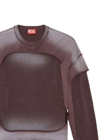 Shop Diesel Black 'k-osbert' Ripped Sweatshirt In Cotton Man In Grey