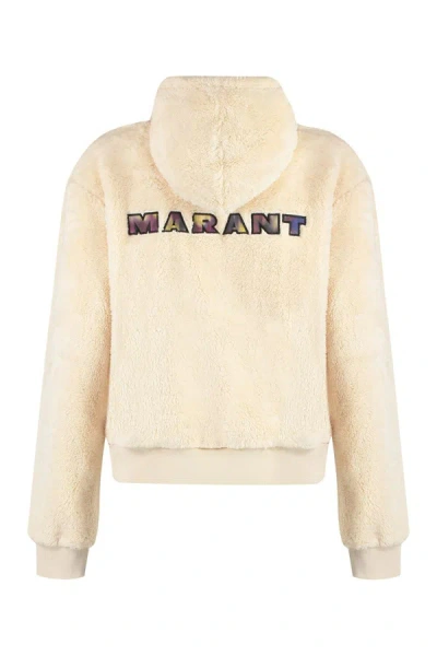 Shop Isabel Marant Étoile Maeva Fleece Hoodie In Ecru