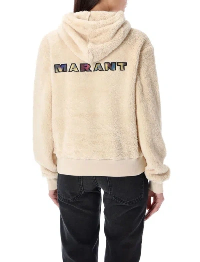 Shop Isabel Marant Étoile Maeva Fleece Hoodie In Ecru